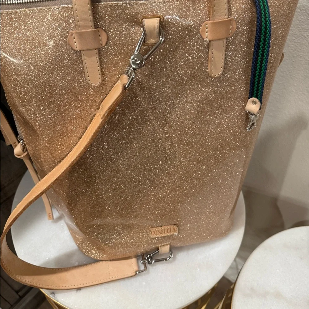Consuela Leopard Print Tote with Tan and Green Accents - Picture 6 of 12